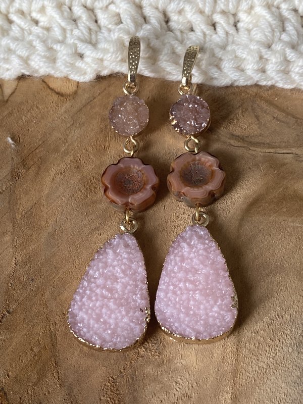 Lange resin oorbellen 