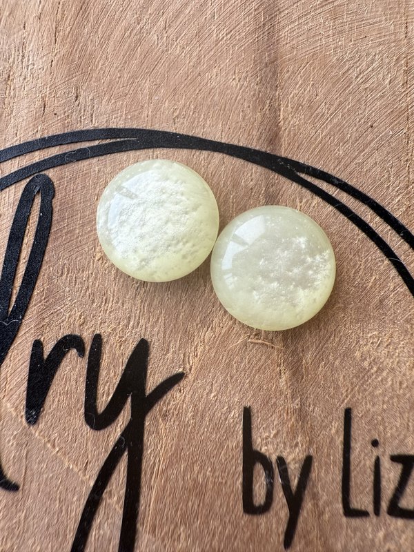 Oorknopje limoen geel gevlamd