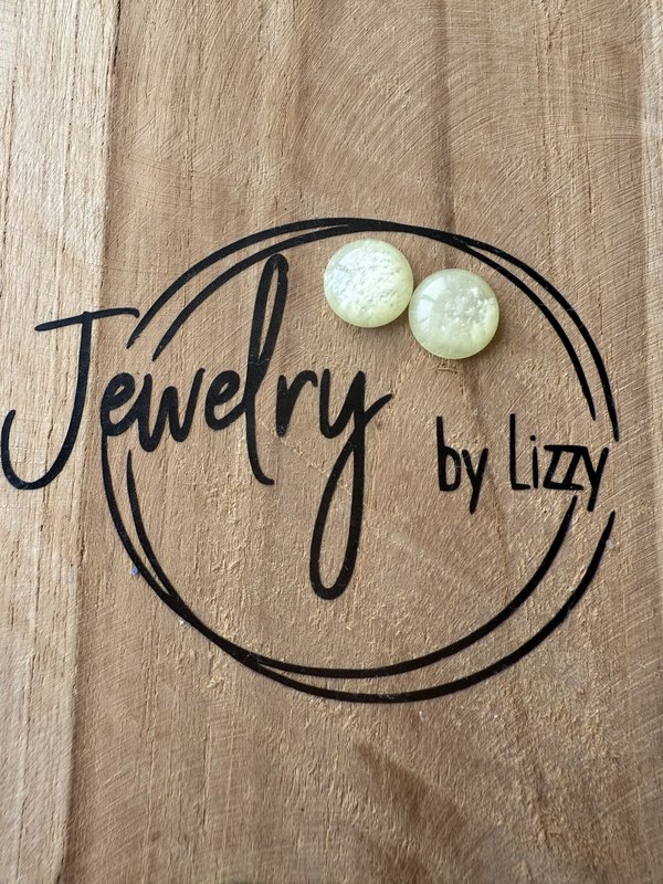 Oorknopje limoen geel gevlamd